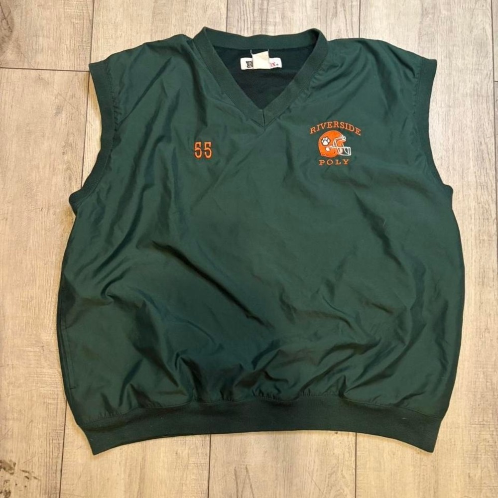 Vintage Riverside Poly‎ Football green jersey Men's XL